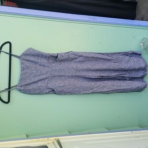 Vintage Linen Plaid Black White Straps Romper Jumper Classic Fit